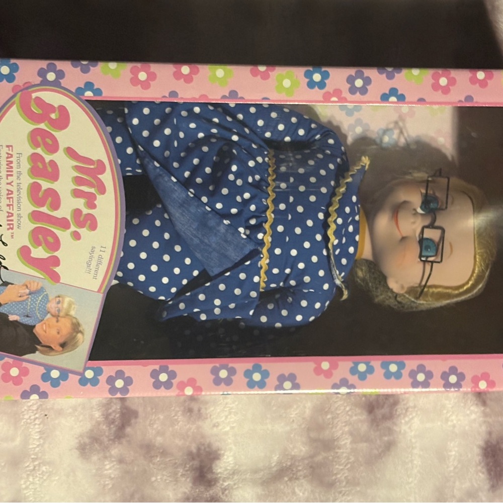 Mrs. Beasley Doll in Blue Polka Dot Dress